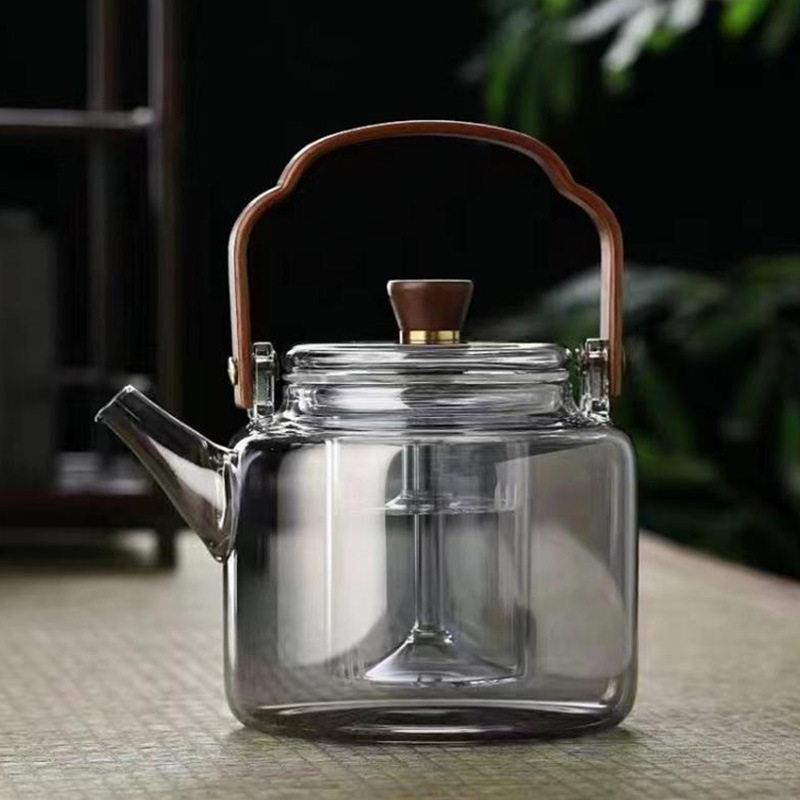烟灰提梁壶四一体蒸煮双胆茶壶耐温茶壶泡茶壶煮茶器包邮