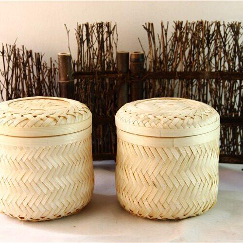 越南竹编篓 普洱散茶包装盒 12x12沱茶竹编工艺品