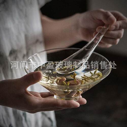 日式耐热玻璃手工茶具绿茶泡茶碗干泡碗汤勺功夫茶道配件