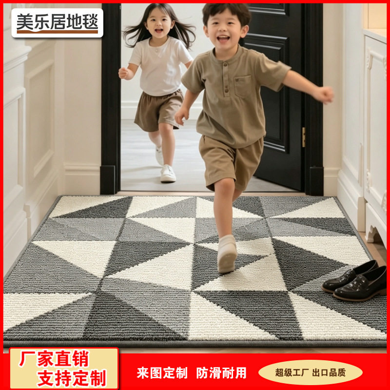 新款可机洗地垫欧式灰色防滑门厅
