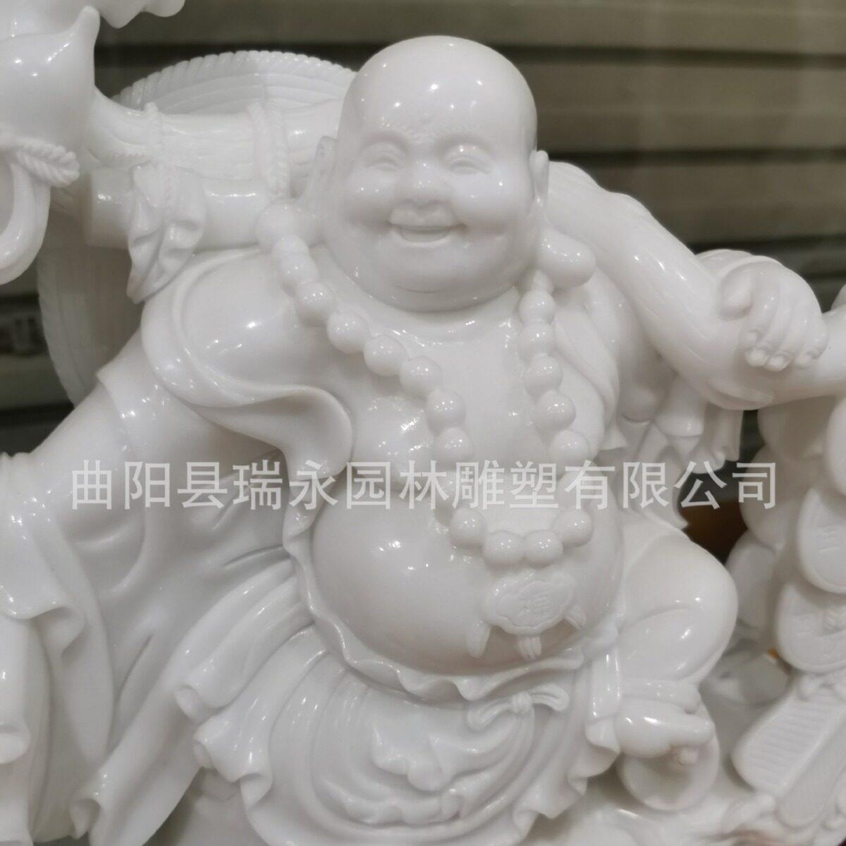 石雕汉白玉弥勒佛花岗岩大理石大肚弥勒佛笑佛笑和尚福满人间摆件