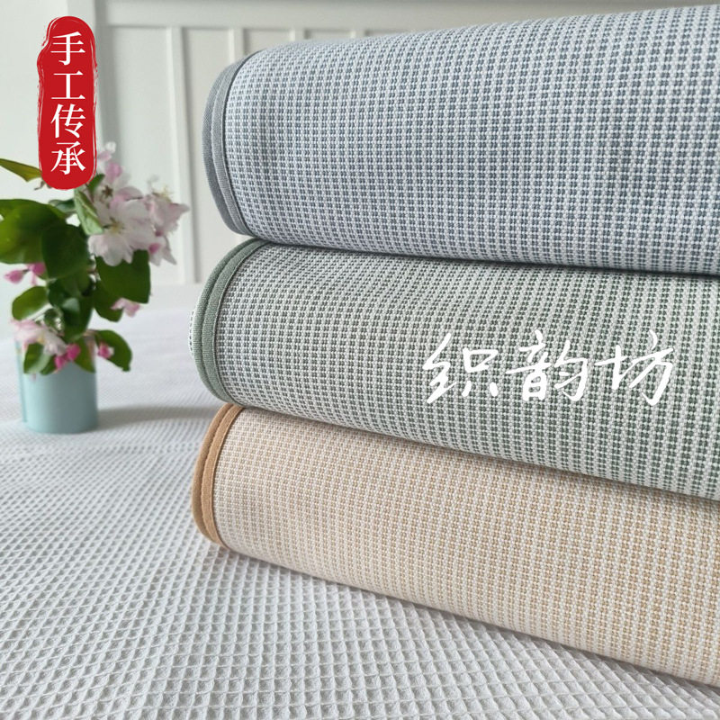 新款夏季棉老粗布凉席床单三件套