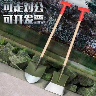 锰钢加厚大号木柄铁铲带把手消防铁锹一体锻造锹头工业农具短铲子