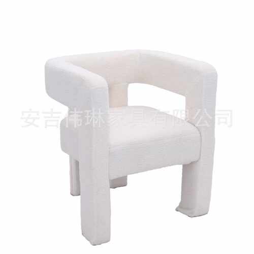 法式实木餐椅家用安吉新餐厅羊羔绒轻奢餐椅子