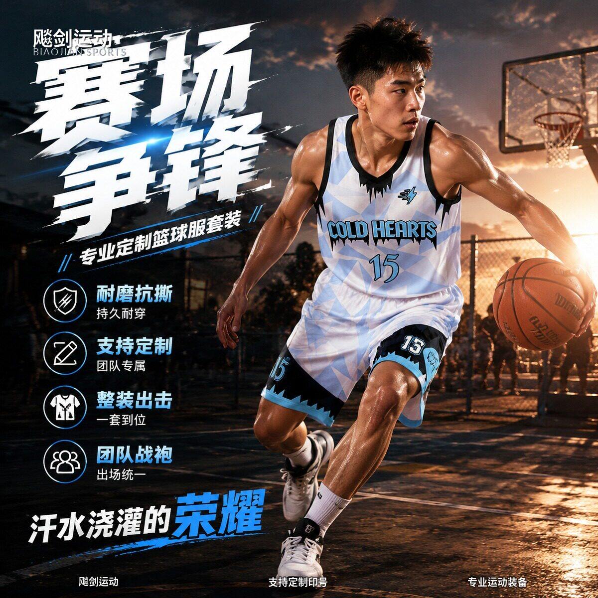 新款美式篮球服定制男大学