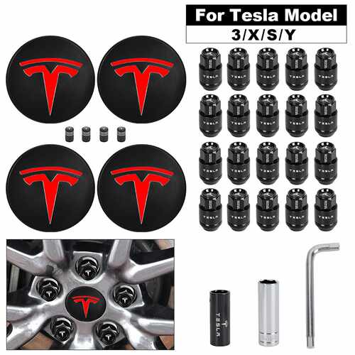 含税适用Tesla特斯拉model3/Y 轮毂盖气门嘴轮毂螺母套螺母套42mm