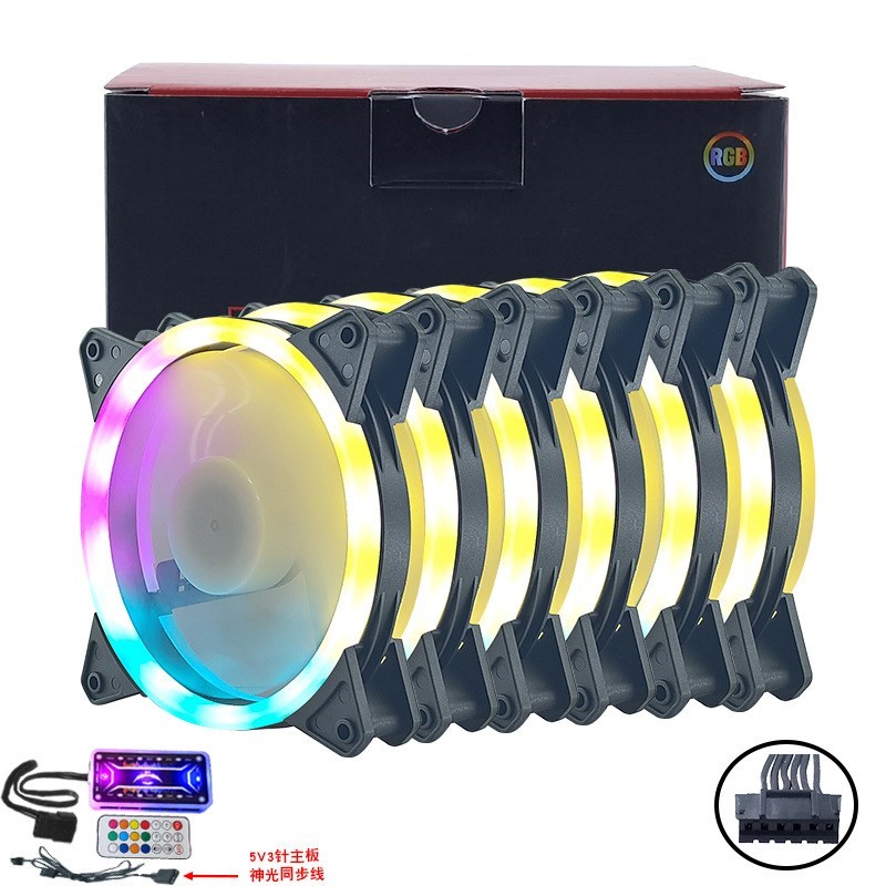 六个装台式主机RGB6Pin神光发光12025机箱风扇散热器12cm散热风扇