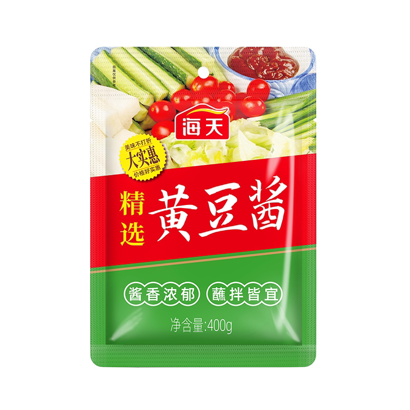 海天精选黄豆酱400g*2袋图片
