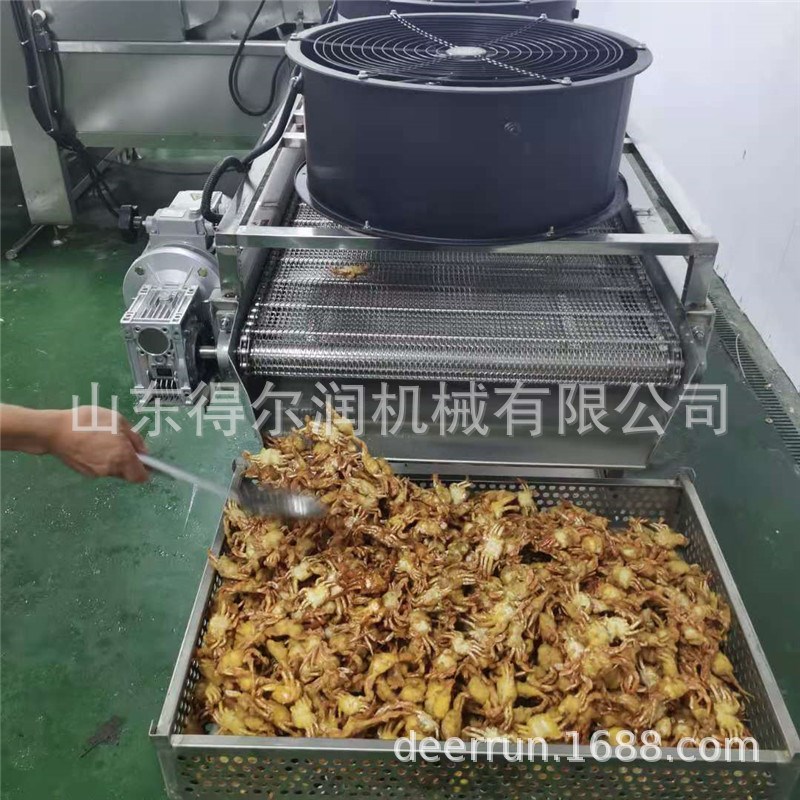 鱼虾螃蟹油炸机厂家 上浆裹糠机 天妇罗大虾裹浆油炸生产线设备