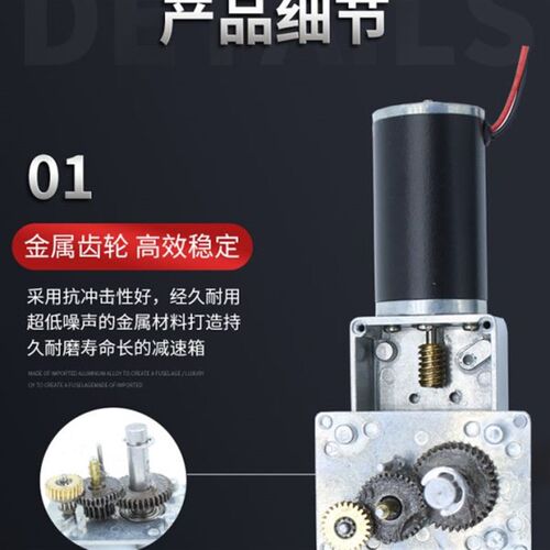 5840-31ZY直流蜗轮蜗杆速电机大扭力全金属齿轮微型马达12V24V