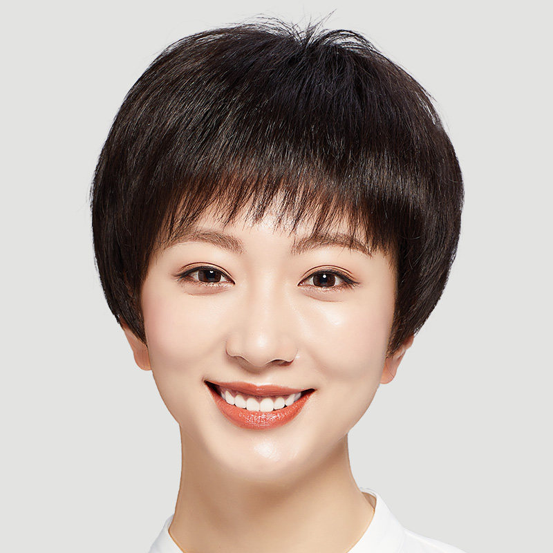 短发女款真人发丝仿真无痕假发套