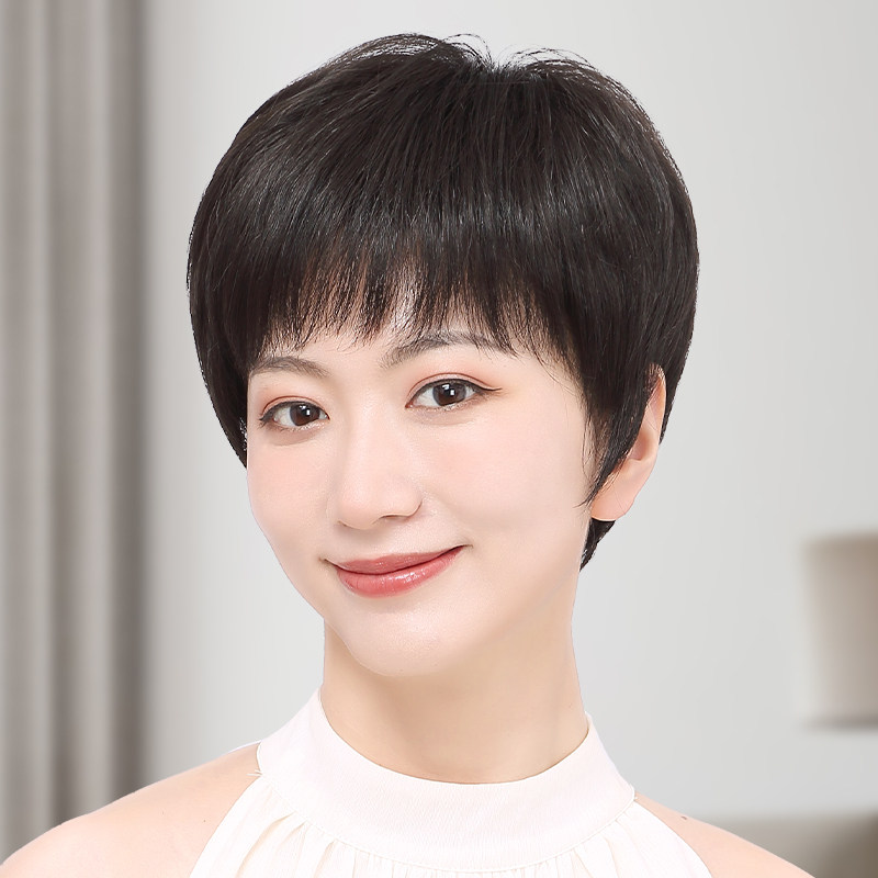贝丝特假发全头套短发直发中老年