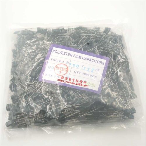 2A333J 涤纶电容 2A333 电容 100V 333 33NF 33000PF 1包1000个