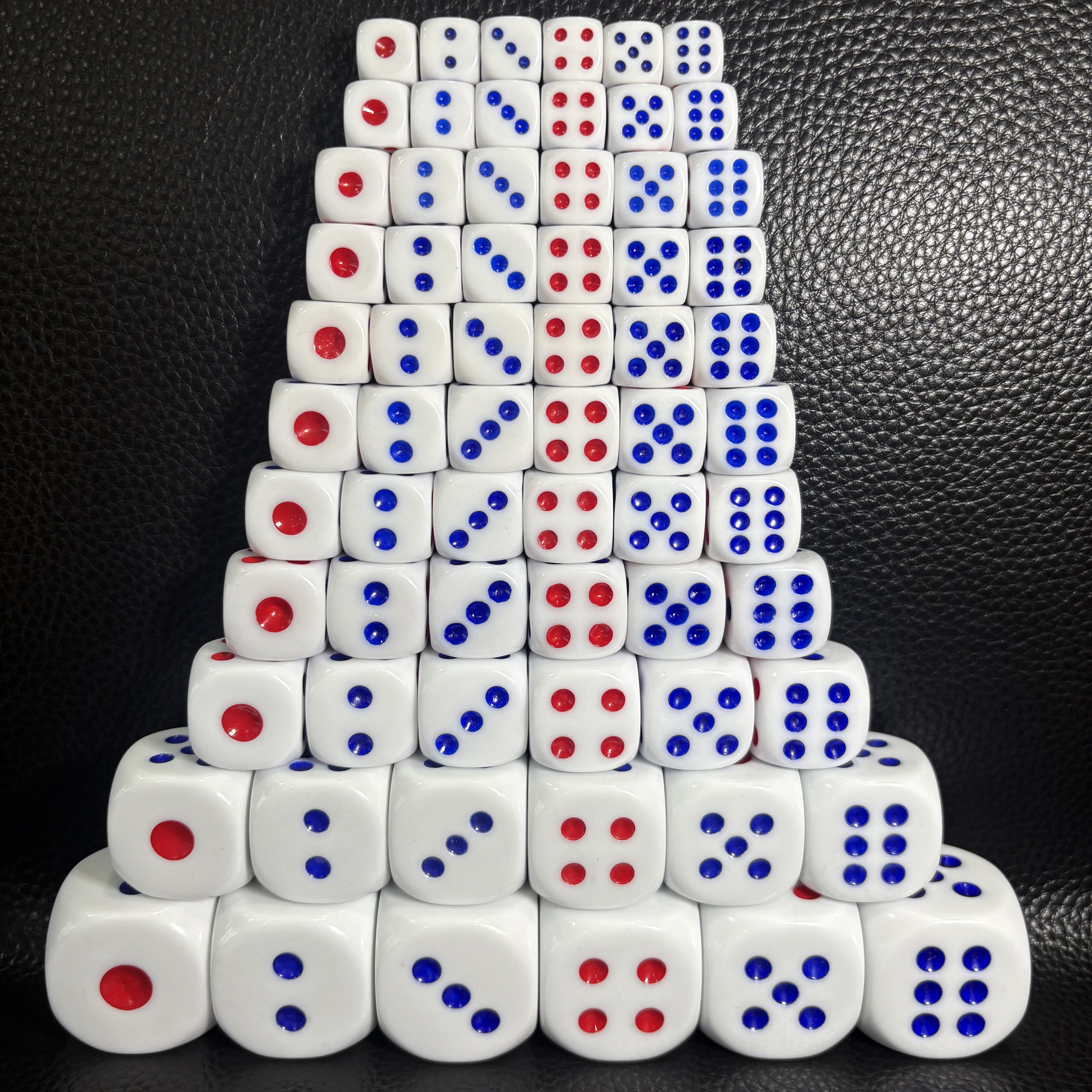 大号小号便携骰子白色红蓝点骰子