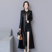 修身 加棉韩版 过膝绵羊皮风衣外套潮 真皮皮衣女中长款 2025春秋新款