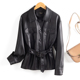 进口泡皮绵羊皮宋佳同款 真皮皮衣短外套女2025春新款 收腰显瘦夹克