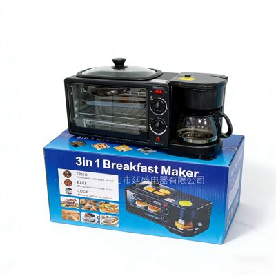 三合一多功能家用三明治早餐机多士炉烤箱3in1 breakfast machine
