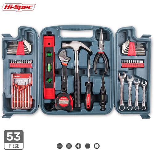Hi-Spec 53件套家用工具组套锤子扳手螺丝刀公英制内六角组合套装