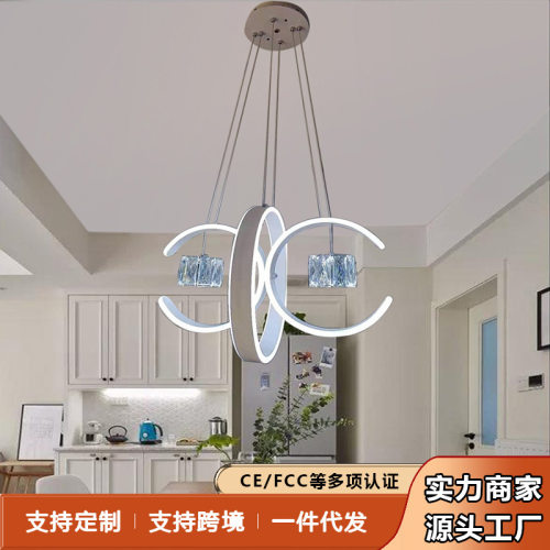 餐厅灯现代简约北欧网红吧台吊灯2025年新款led餐桌饭厅创意灯饰