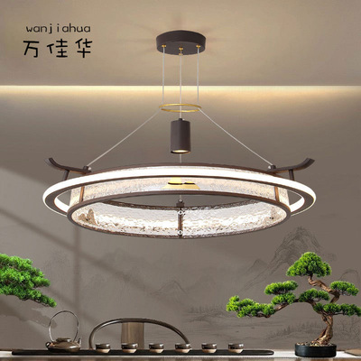 新中式圆形LED客餐厅吊灯