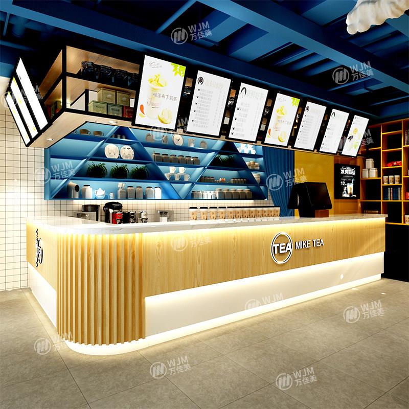 奶茶店吧台收银台水吧咖啡厅茶餐厅拐角酒店台球室转角前台简约