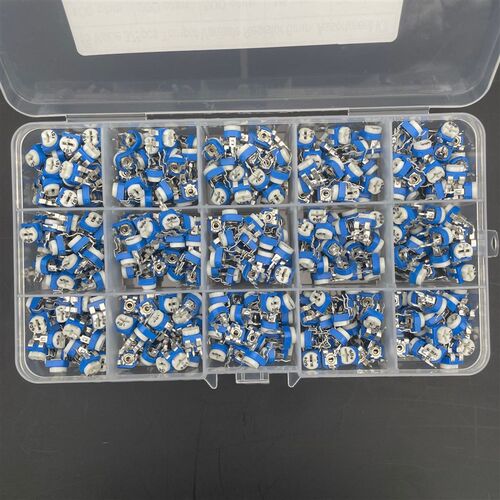 15种规格共375个卧式RM065蓝白可调电阻100R1M1K20K50K100K电位器