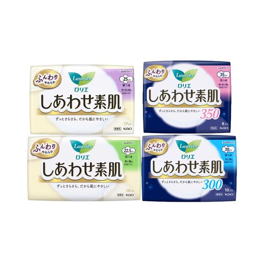 【跨境】日本KAO花王乐而雅素肌卫生巾日用夜用防侧漏棉柔表层
