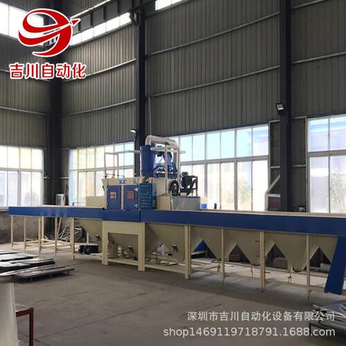 大型双面自动喷砂机不锈钢板双面打砂机清理方通角钢除锈喷砂设备