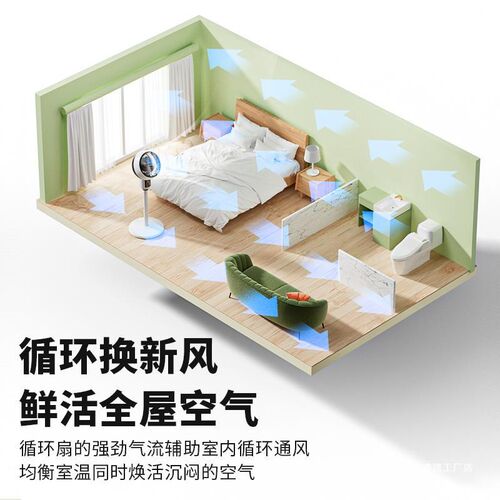 电风扇家用落地扇超静音空气循环扇出租屋大风力遥控立式台式风扇