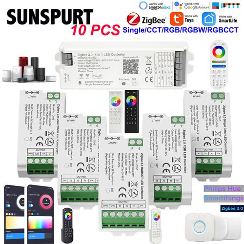 涂鸦Zigbee3.0灯带条控制器智能网关语音七彩LED灯带气氛灯驱动器