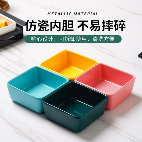 酒吧KTV专用果盘可拆卸不锈钢分格零食小吃碟收纳拼盘多格水果盘