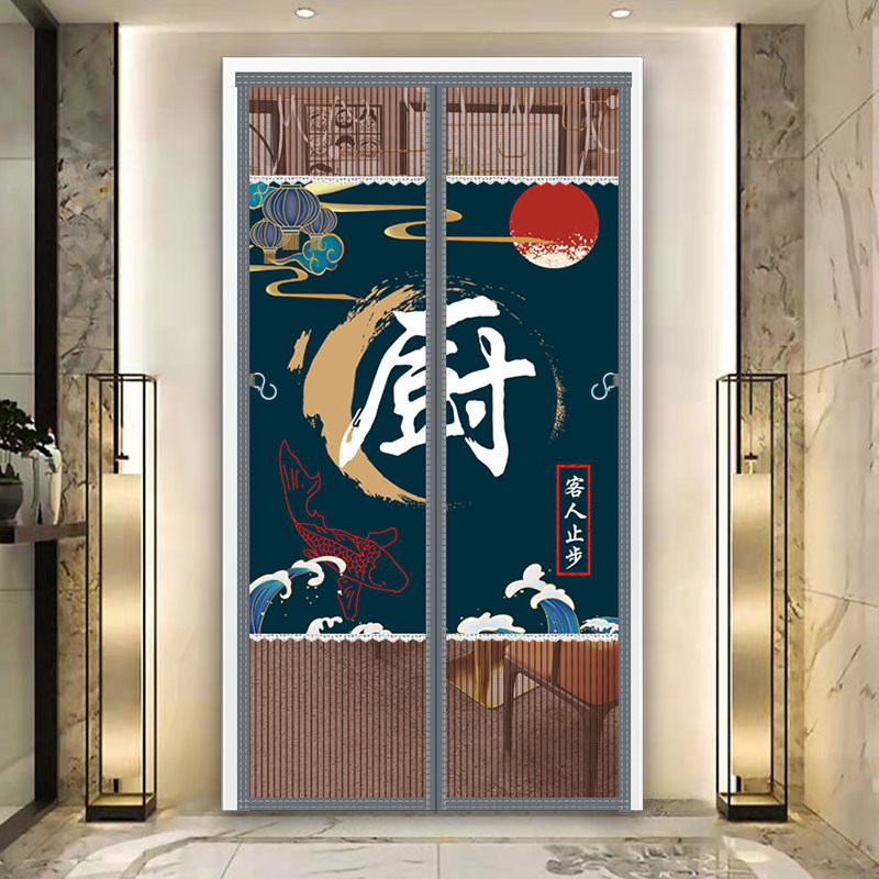 防蚊蝇虫门帘厨房防油烟门帘店铺商用隔断帘遮挡半帘饭店后厨挂帘