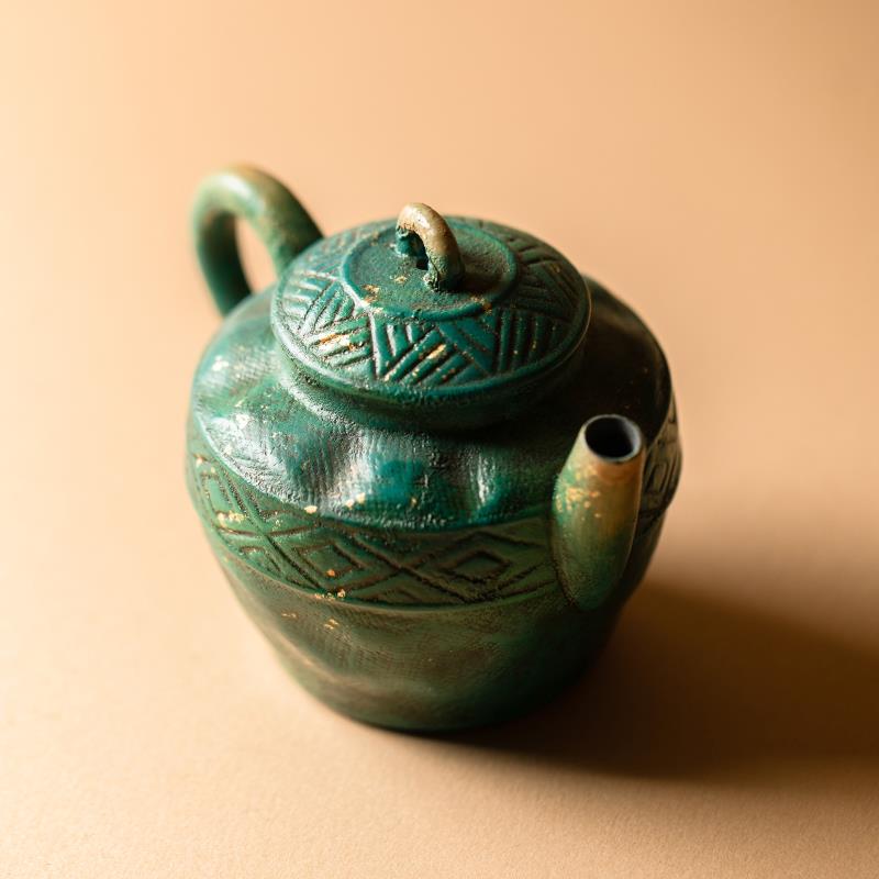 梵汝 植物大漆粗陶洒金茶壶泡茶功夫茶具茶水分离茶水壶小品壶