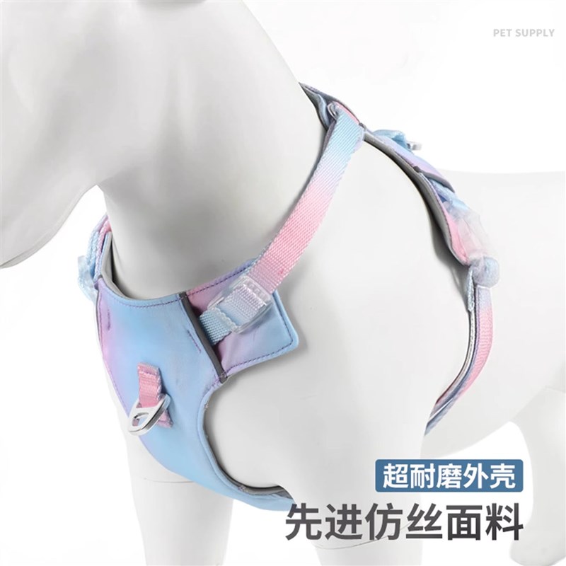 狗狗牵引绳小型犬背心式狗狗胸背带泰迪比熊狗绳狗链条遛狗牵引绳