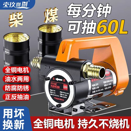 电动抽油泵12v24v220v通用柴油泵输油泵抽油机抽水泵自吸泵加油机