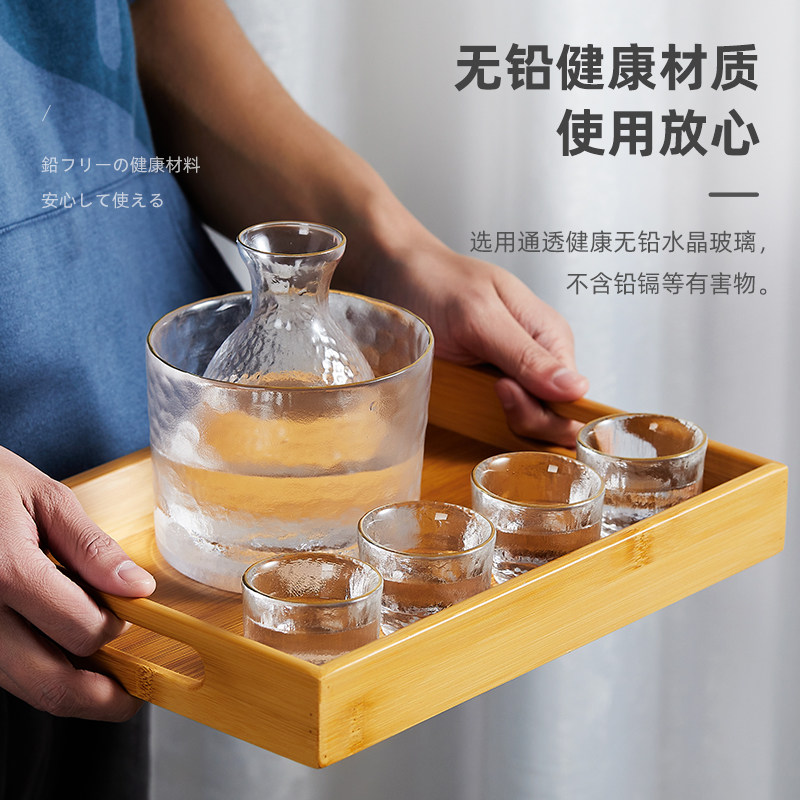 清酒杯日式玻璃小酒杯清酒壶温酒器家用烧酒杯耐高温烫酒酒具套装