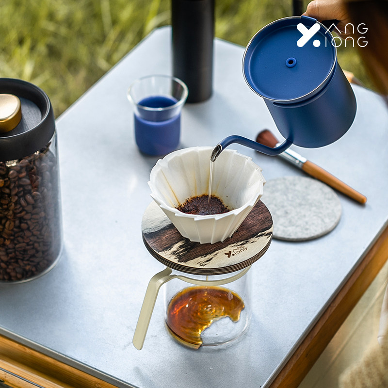 熊与杨 旋律陶瓷滤杯 阶梯式旋转导流家用手冲滴滤式咖啡滤杯V60