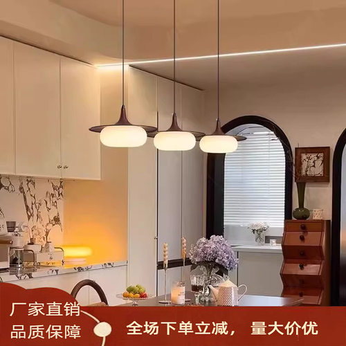 中古风新款餐厅吊灯法式复古设计师中式大气吧台客厅灯奶油风灯具