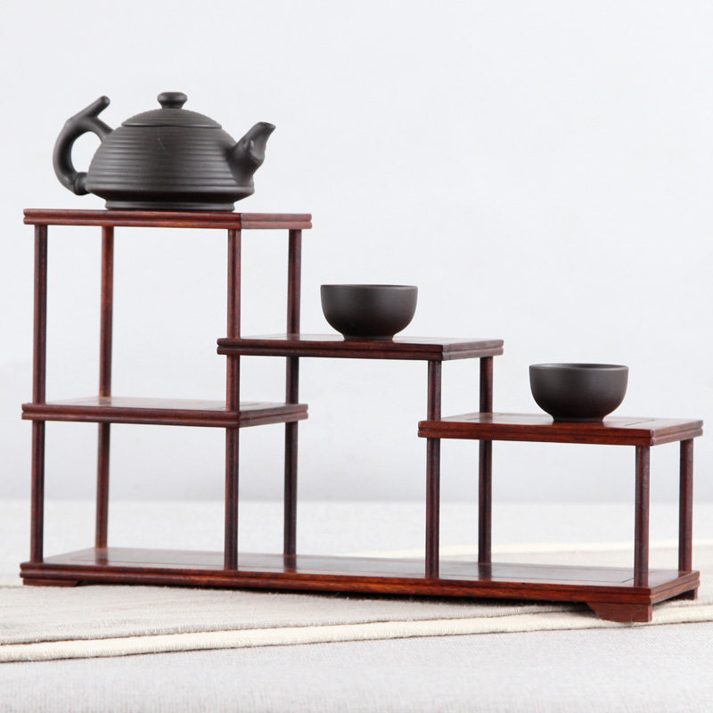 红酸枝小博古架实木中式多宝阁茶壶茶具架子置物架工艺品展示架