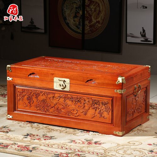 香樟木箱子全樟木储物箱实木嫁妆结婚箱收纳箱字画收藏箱彷古箱子