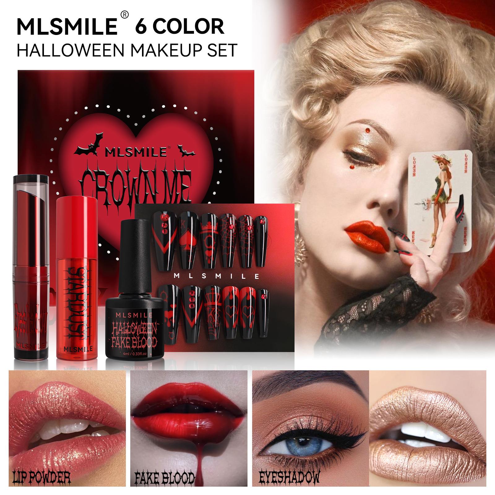 lipstick万圣节彩妆套装血浆口红粉眼影组合送美甲及工具