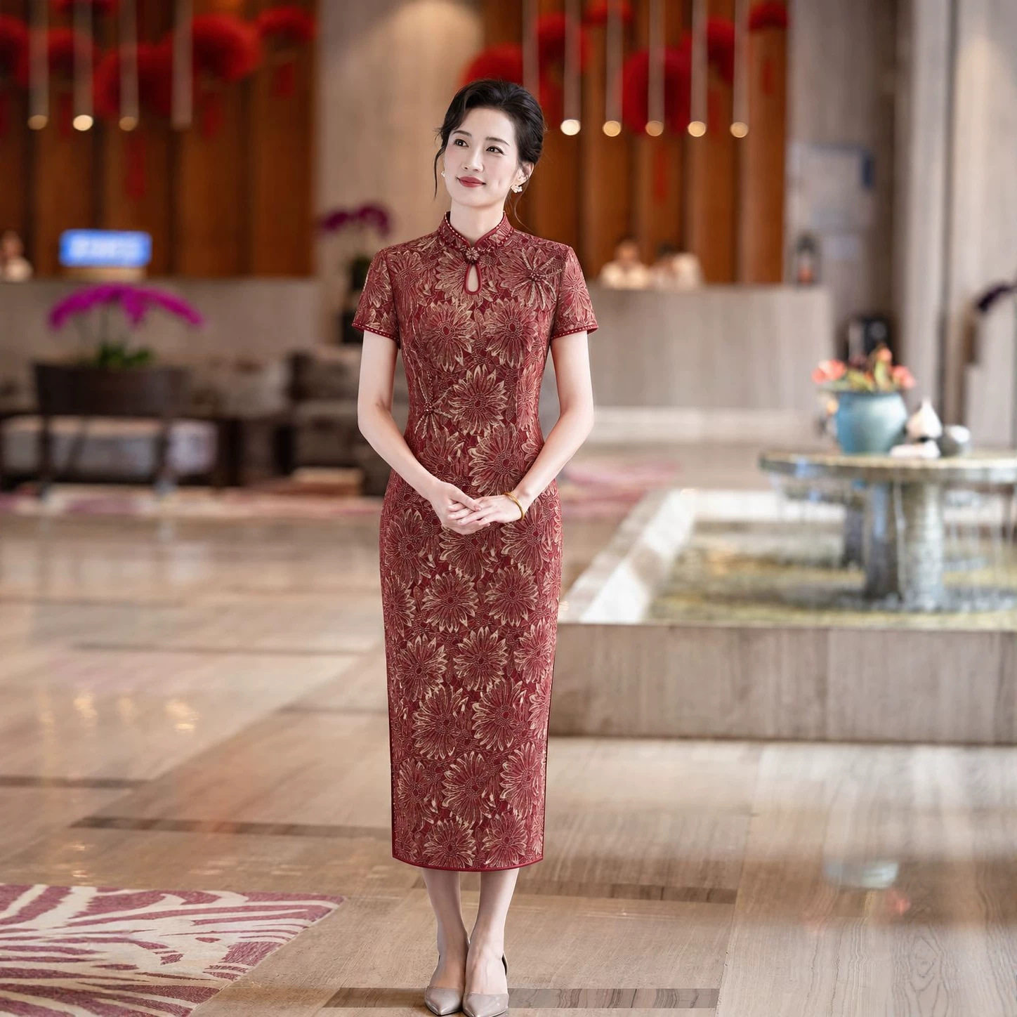 高端轻奢妈妈婚宴礼服改良旗袍2026夏季新款宴会喜婆婆装日常可穿