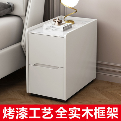 全实木烤漆超窄迷你床头柜新款