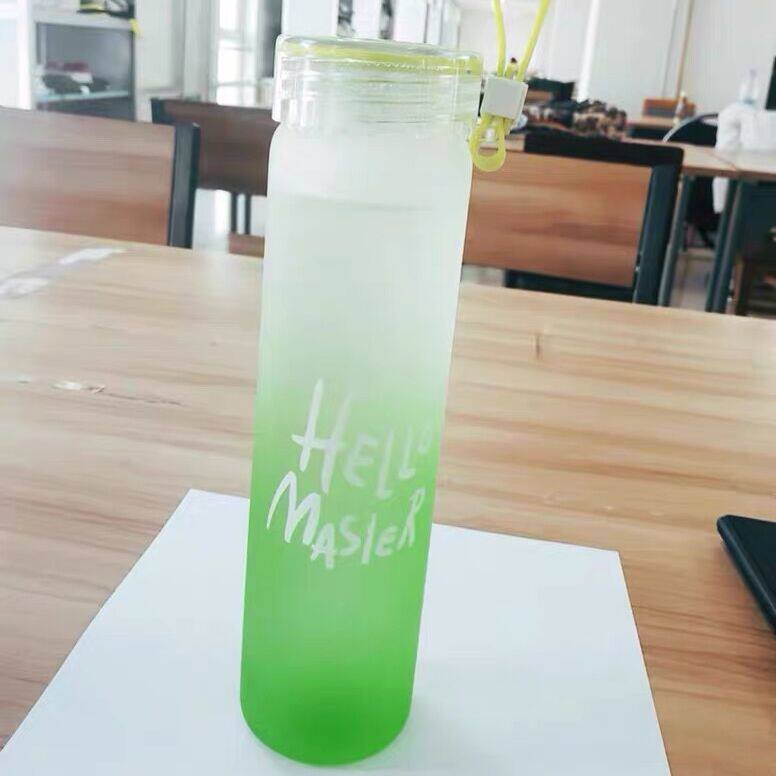 渐变色耐热玻璃杯男女大容量便携玻璃杯