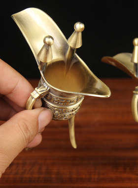 中式复古酒樽摆件仿古合金爵杯 餐厅怀旧风格装饰与拍摄道具