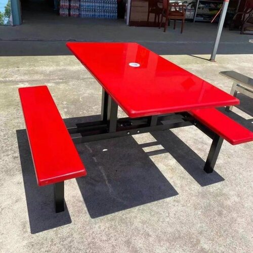 室外餐桌椅插雨伞便利店市门口游乐园连体桌糖水餐桌室外桌椅
