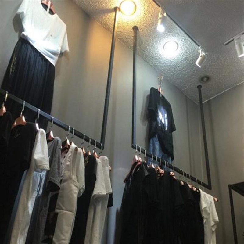 吊杆服装架悬吊式天花板挂衣架子女装店牛仔婚纱吊架悬吊式天花板