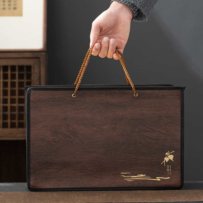 仿木茶叶罐礼盒空盒通用陶瓷高档龙井碧螺春红茶绿茶白茶包装印字
