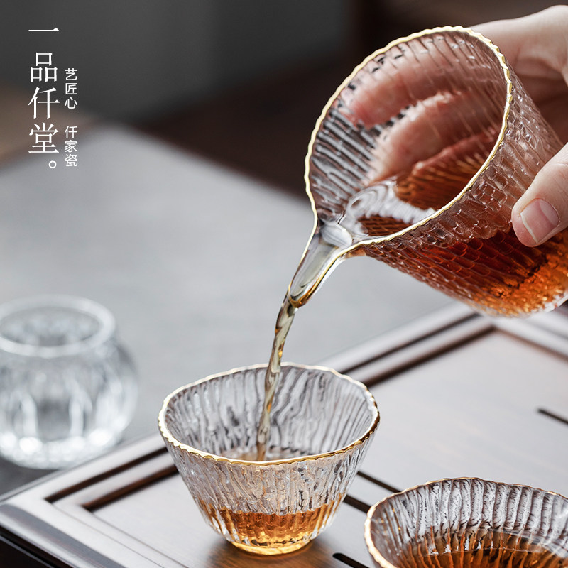 一品仟堂加厚耐热玻璃公道杯竹纹茶具家用泡茶分茶器功夫茶道日式