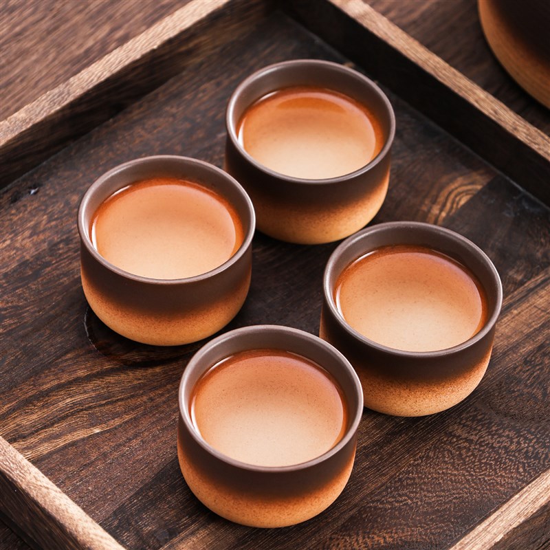 复古粗陶围炉煮茶茶杯主人杯品茗杯陶杯茶盏茶碗功夫个人茶杯套装